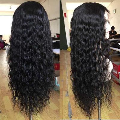 Wig Wine Red Corn Whisker Wig Black Small Curls real hair