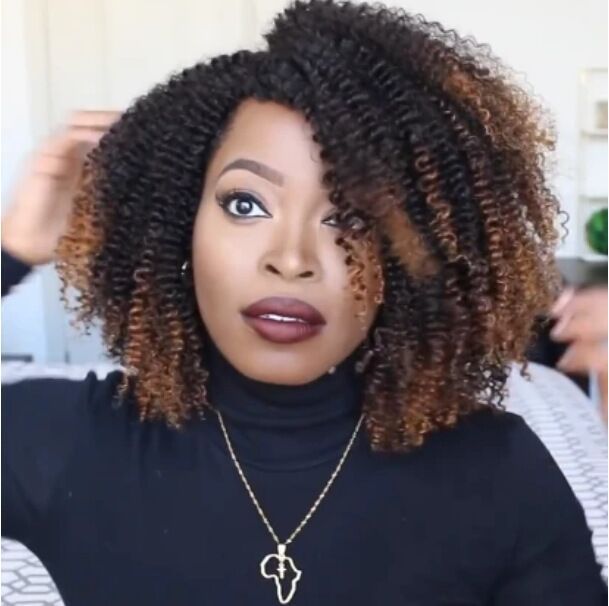 Short Real BRAZILIAN curly hair explosion head small sexy & cute wig