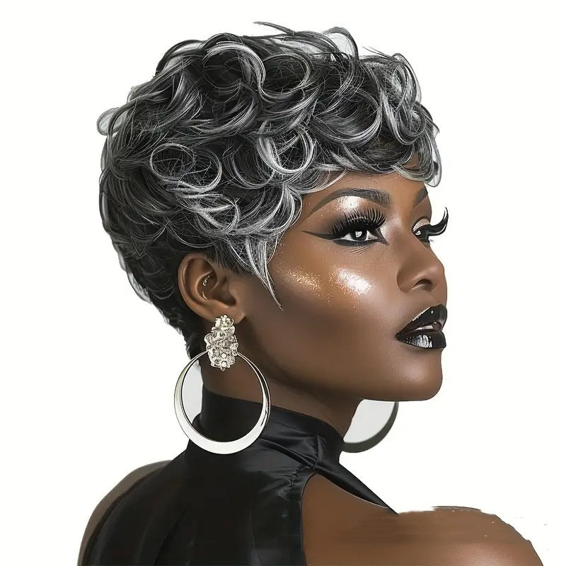 Wig Short Curly Layered Shorts Wig(real hair)