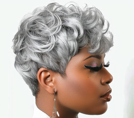 Wig Short Curly Layered Shorts Wig(real hair)
