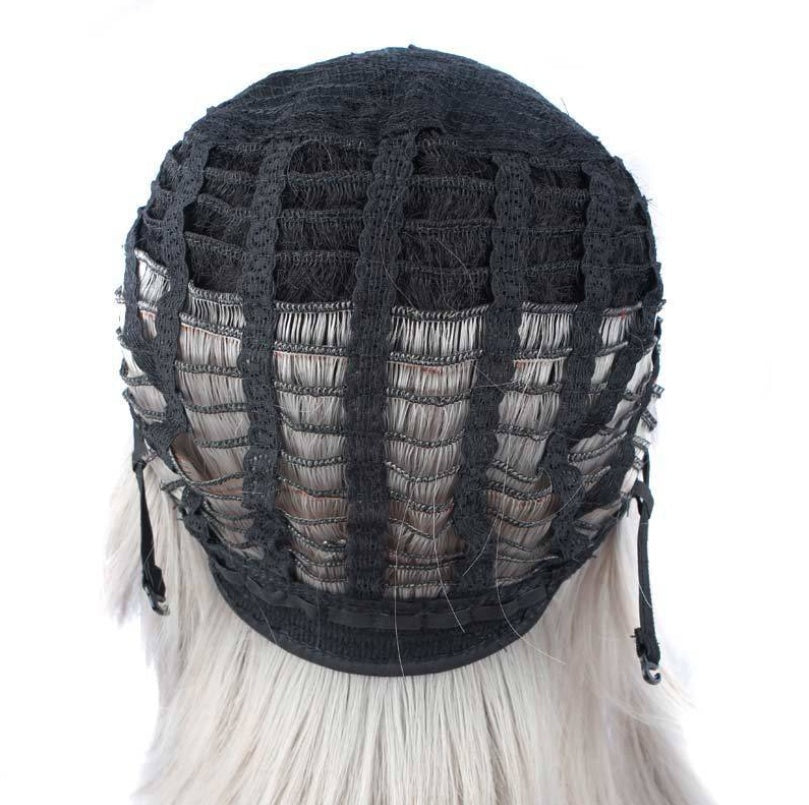 Ladies white & black WIG+ Headgear