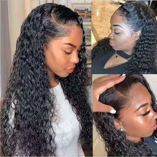 Front Lace Long Curly Hair European Wig Headgear