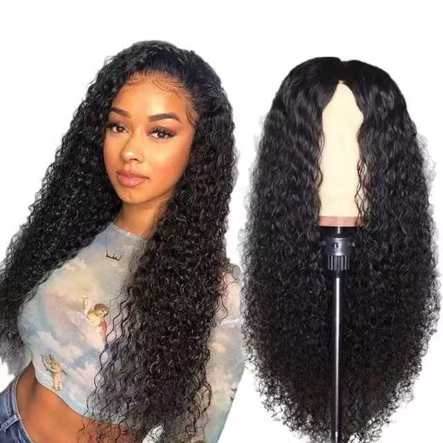 Front Lace Long Curly Hair European Wig Headgear