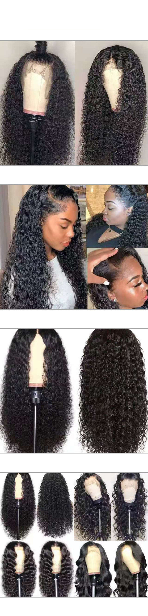Front Lace Long Curly Hair European Wig Headgear