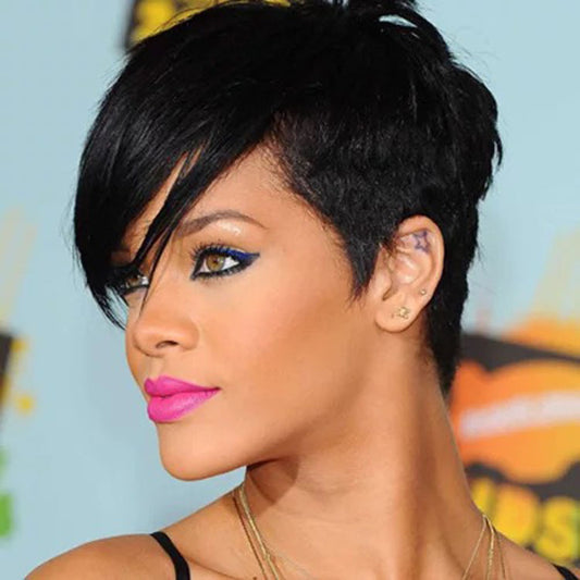 RIHANNA real Short hair wig (REAL Brazilian TEXTURE hair)