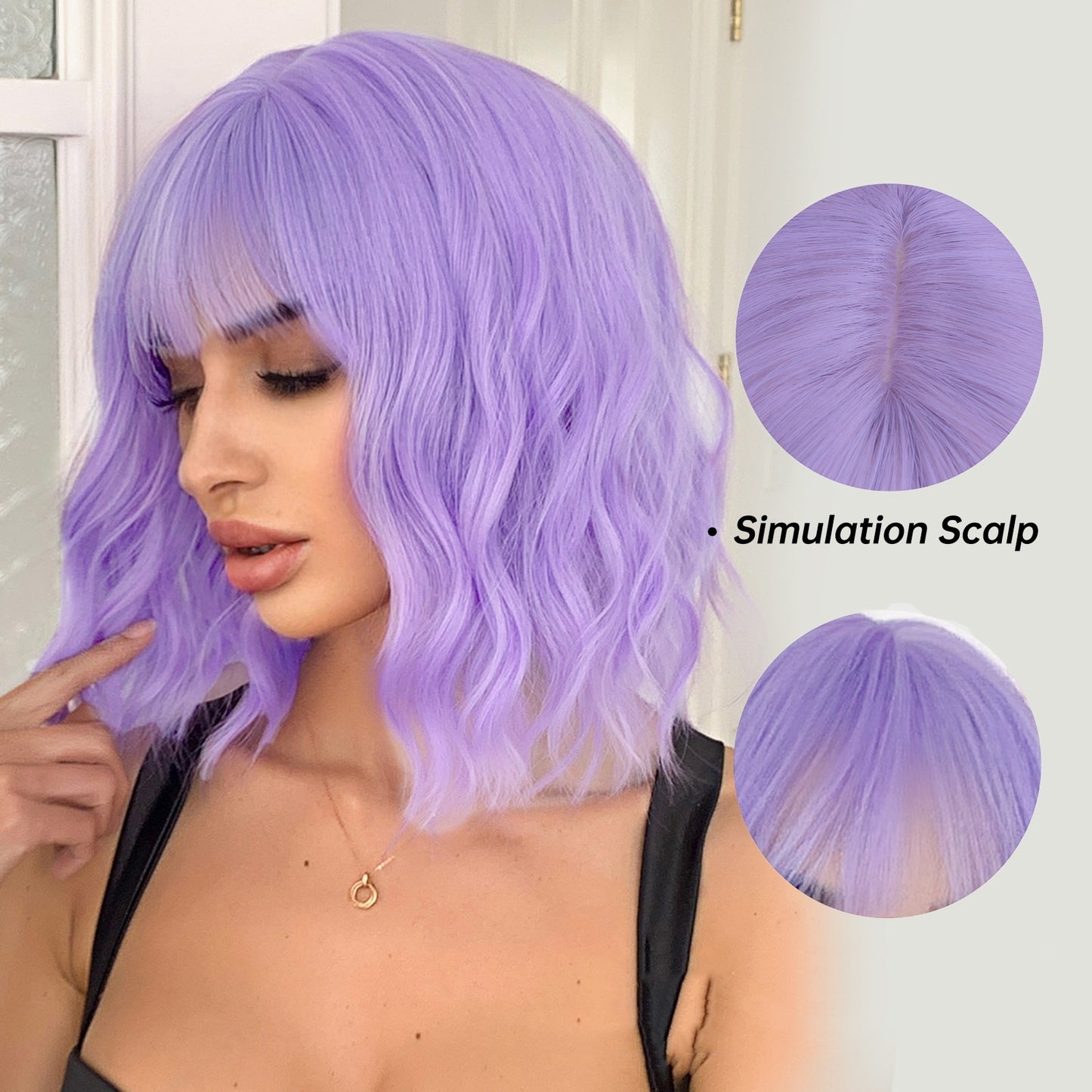 Wig Full-head Wig Bangs Short Curly Hair (BRAZILIAN HAIR)