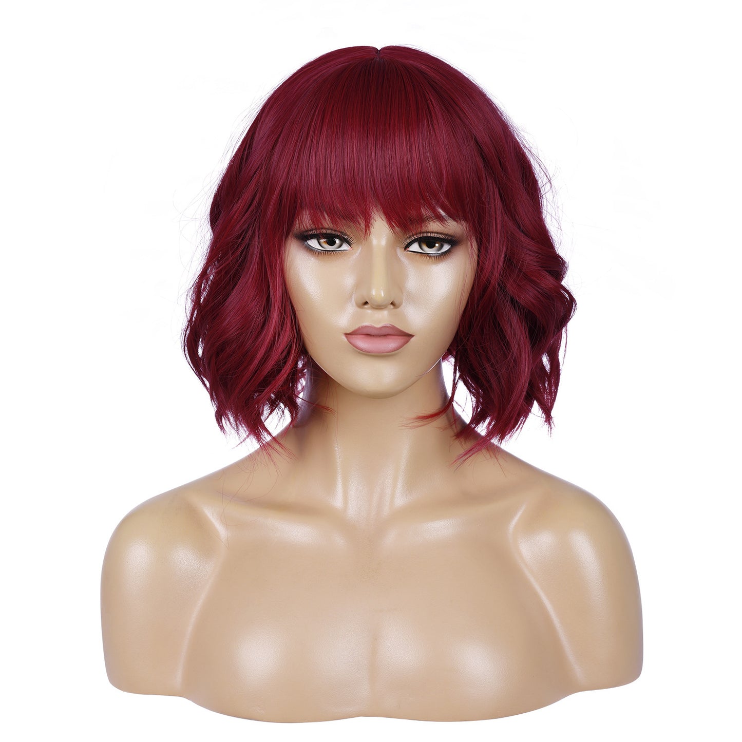 Wig African Lady Short Curly Hair Wig Set real hair