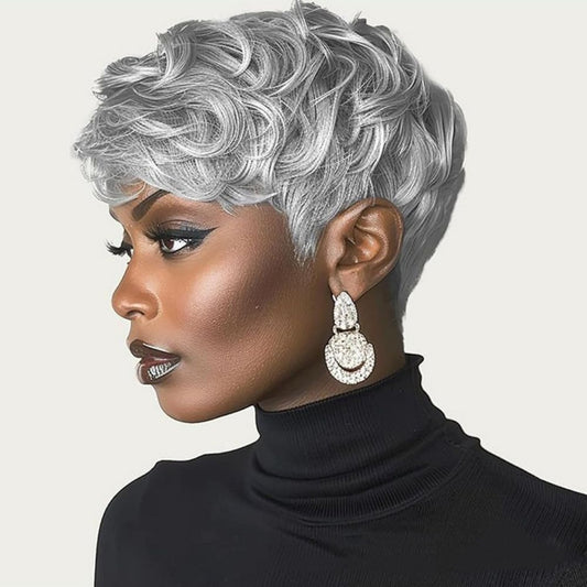 Wig Short Curly Layered Shorts Wig(real hair)