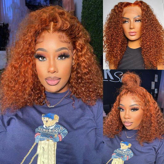 Human Hair Wigs Bob Water Wavy curls