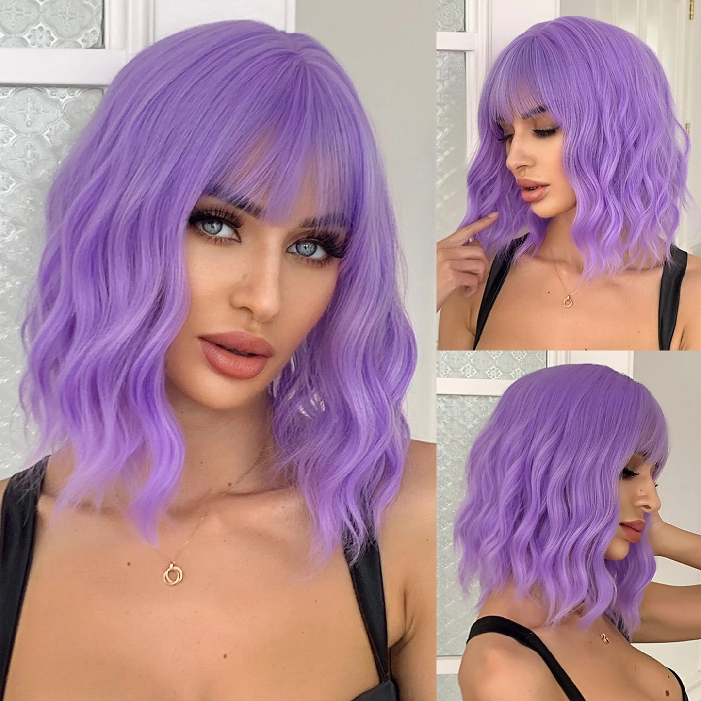 Wig Full-head Wig Bangs Short Curly Hair (BRAZILIAN HAIR)