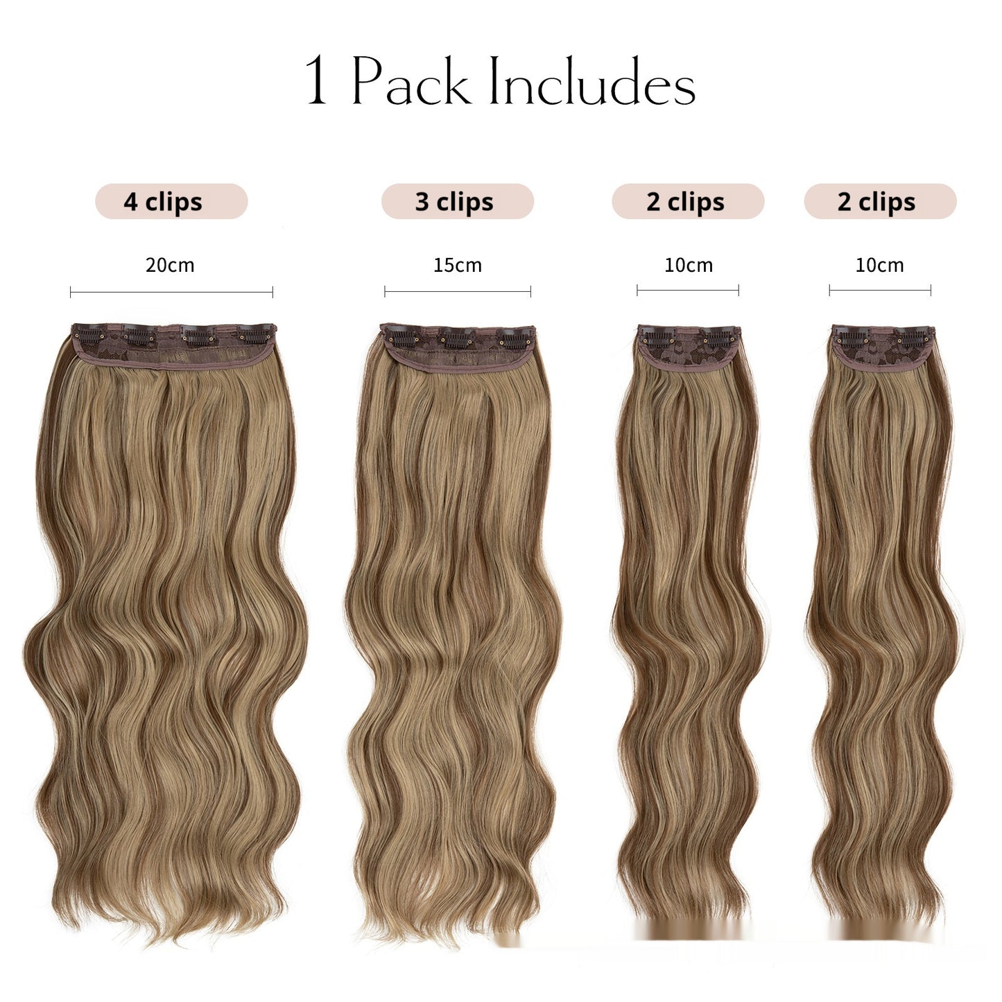 High-temperature Fiber Wig Women's Wig Set Four-piece [Set Real hair]